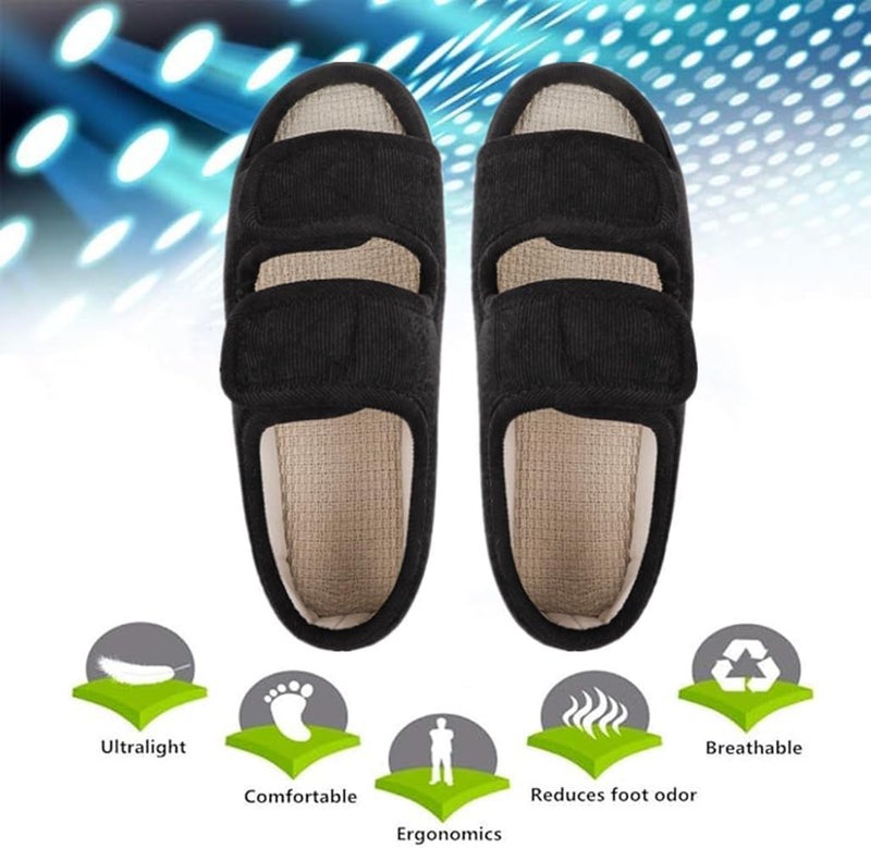 IBLUELOVER Diabetic Sandals for Women Men Open Toe Diabetic Slippers Extra Wide Non Slip Adaptive Sandals Edema Swollen Feet Diabetics Shoes Footwear Breathable Arthritis Post-op Elderly Sandal - Image 2